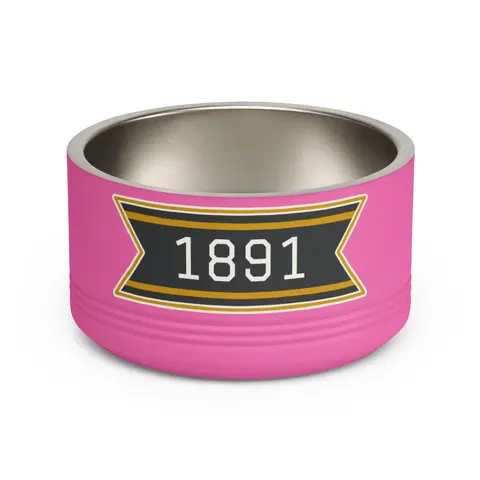 West Virginia State 1891 Black & Gold Pet Bowl — front view