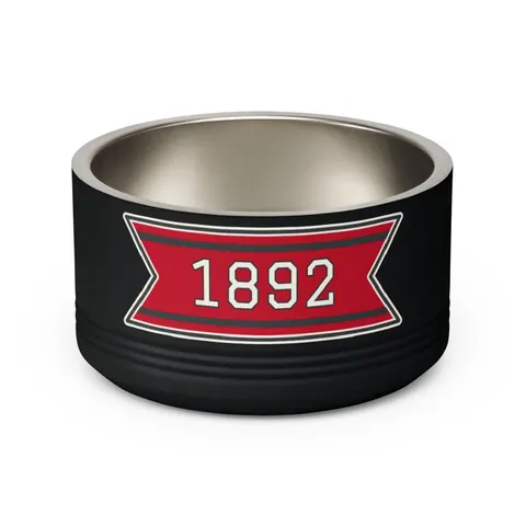Winston-Salem State 1892 Red & Black Pet Bowl — back view