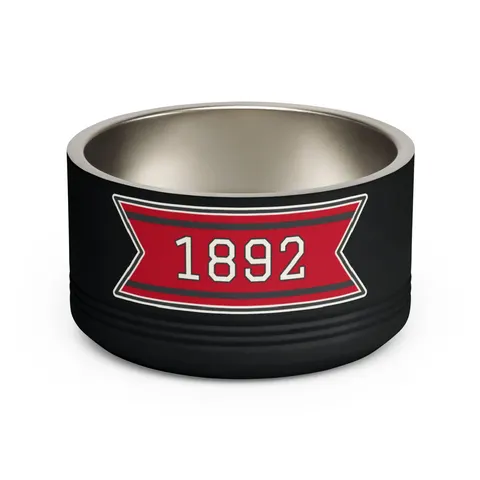 Winston-Salem State 1892 Red & Black Pet Bowl — front view