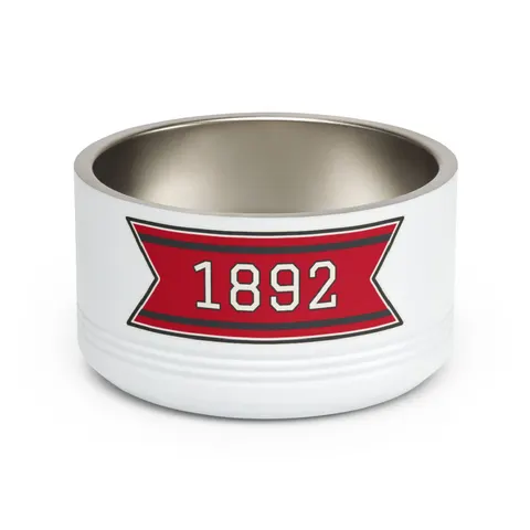 Winston-Salem State 1892 Red & Black Pet Bowl — front view