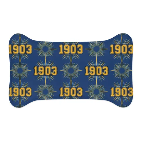 Albany State 1903 Blue & Gold Sunburst Pet Feeding Mats — other view