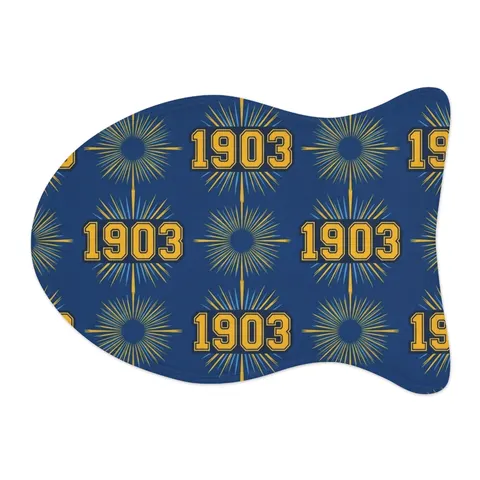 Albany State 1903 Blue & Gold Sunburst Pet Feeding Mats — other view