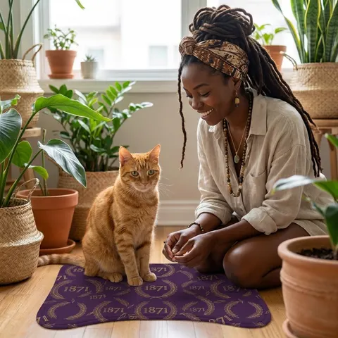 Alcorn 1871 Purple & Gold Academic Pet Feeding Mats
