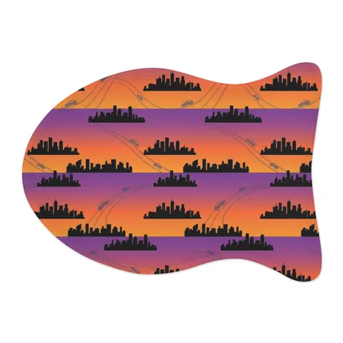 Atlanta Skyline Sunset Silhouette Pet Feeding Mats — other view