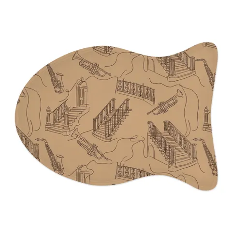 Harlem Brownstone Jazz Lines Pet Feeding Mats — other view