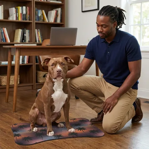 Compton Palm Tree Shadows Pet Feeding Mats