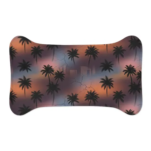 Compton Palm Tree Shadows Pet Feeding Mats — other view