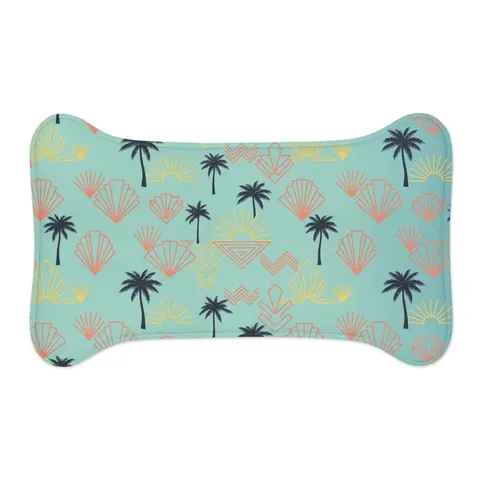 Miami Overtown Pastel Nights Pet Feeding Mats — other view