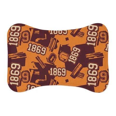 Claflin 1869 Orange & Maroon Pet Feeding Mats — other view