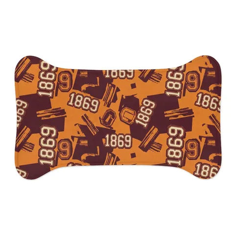 Claflin 1869 Orange & Maroon Pet Feeding Mats — other view