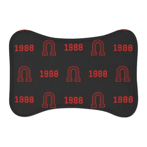Clark Atlanta 1988 Black & Red Arch Pet Feeding Mats — other view