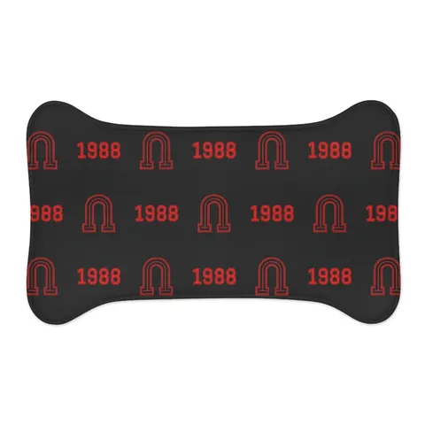 Clark Atlanta 1988 Black & Red Arch Pet Feeding Mats — other view