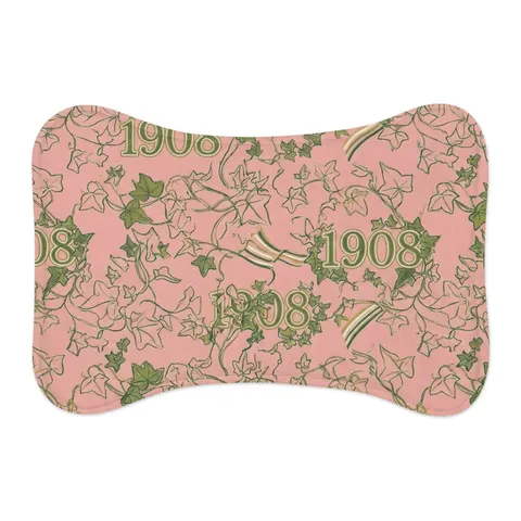 AKA 1908 Pink & Green Ivy Pattern Pet Feeding Mats — other view