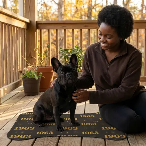Iota 1963 Charcoal Brown & Gilded Gold Pet Feeding Mats
