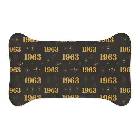 Iota 1963 Charcoal Brown & Gilded Gold Pet Feeding Mats — other view
