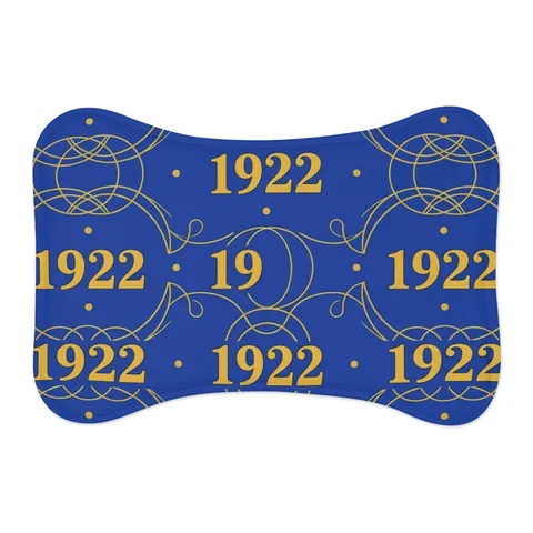 SGRho 1922 Royal Blue & Gold Pet Feeding Mats — other view