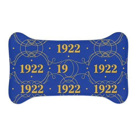 SGRho 1922 Royal Blue & Gold Pet Feeding Mats — other view