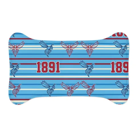Delaware State 1891 Red & Blue Pet Feeding Mats — other view