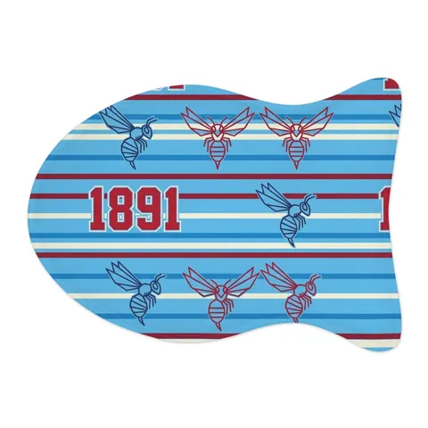 Delaware State 1891 Red & Blue Pet Feeding Mats — other view