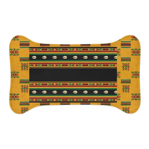 Faith Flag Afro-Spiritual Cowrie & Kente Pet Feeding Mats — other view