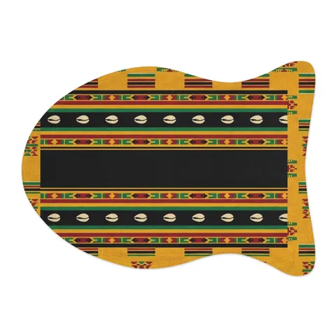 Faith Flag Afro-Spiritual Cowrie & Kente Pet Feeding Mats — other view