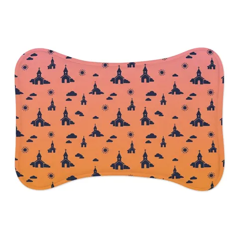 Faith Flag Black Church Sunrise Pet Feeding Mats — other view