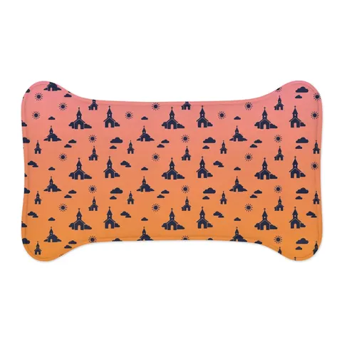Faith Flag Black Church Sunrise Pet Feeding Mats — other view
