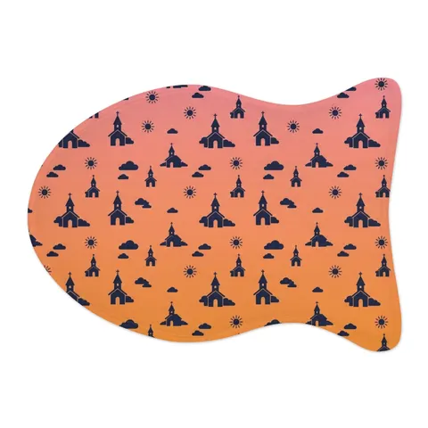 Faith Flag Black Church Sunrise Pet Feeding Mats — other view