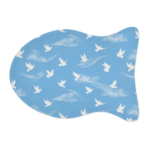 Faith Flag Dove on Sky Blue Pet Feeding Mats — other view
