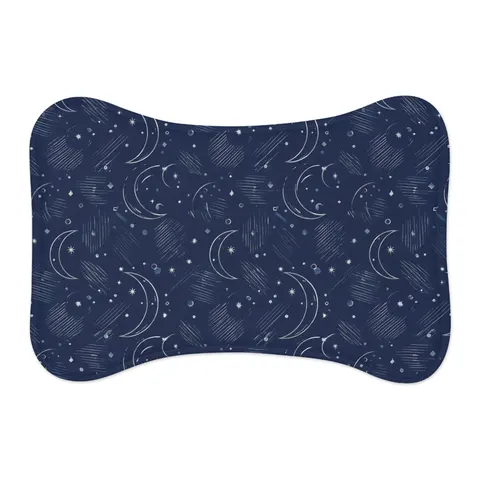 Faith Flag Crescent Moon Night Sky Pet Feeding Mats — other view