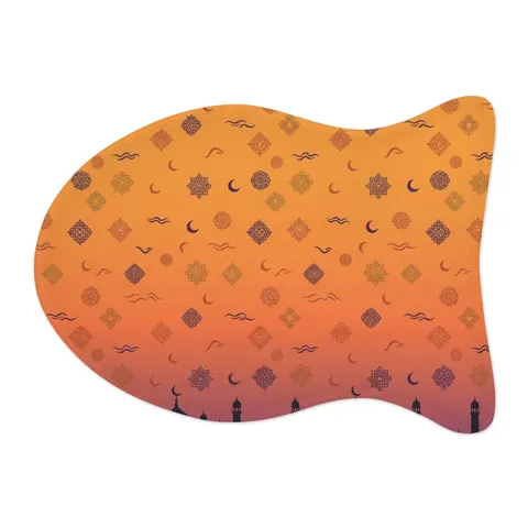 Faith Flag Mosque Sunset Silhouette Pet Feeding Mats — other view