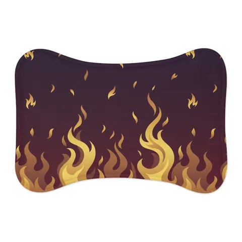 Faith Flag Pentecostal Fire Pet Feeding Mats — other view