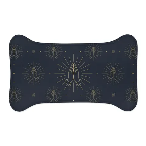 Faith Flag Praying Hands Silhouette Pet Feeding Mats — other view