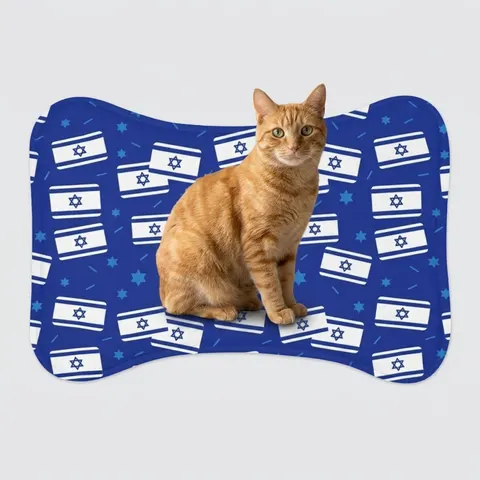 Faith Flag Blue & White Star Emblem Pet Feeding Mats
