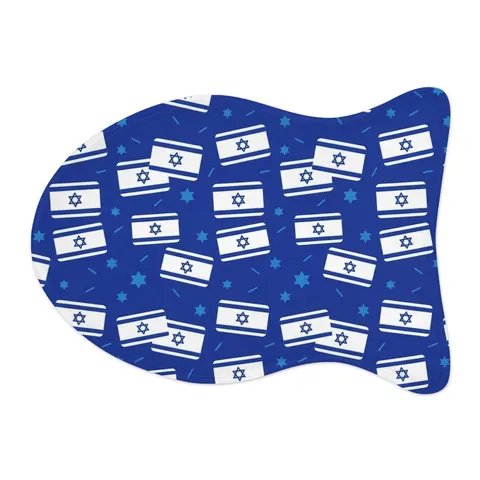 Faith Flag Blue & White Star Emblem Pet Feeding Mats — other view