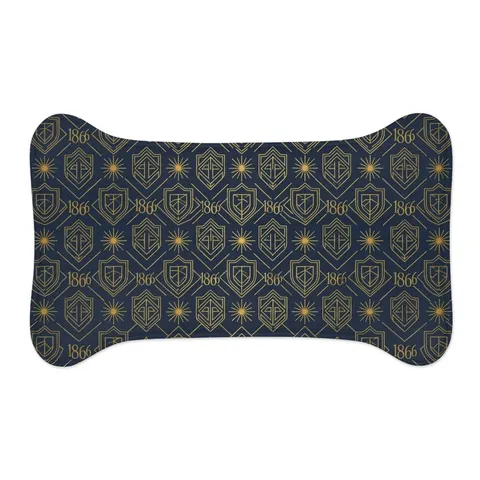 Fisk 1866 Blue & Gold Pet Feeding Mats — other view