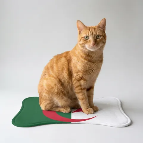 Algeria Green White Red Crescent Pet Feeding Mats