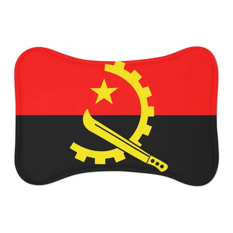 Angola Red Black & Emblem Pet Feeding Mats — other view