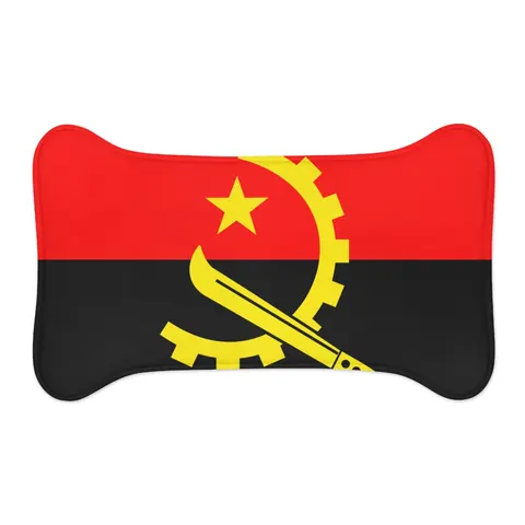 Angola Red Black & Emblem Pet Feeding Mats — other view