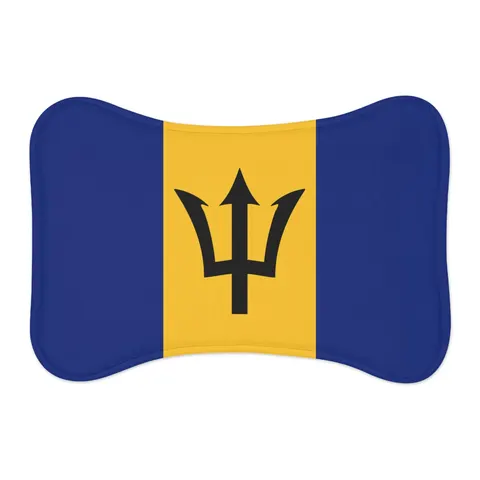 Barbados Blue Gold Trident Pet Feeding Mats — other view