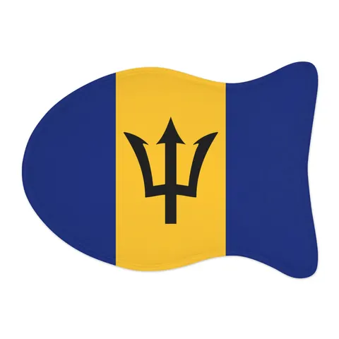 Barbados Blue Gold Trident Pet Feeding Mats — other view