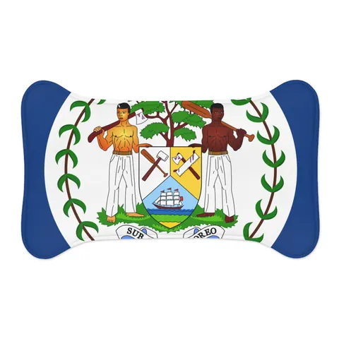 Belize Blue Red Emblem Pet Feeding Mats — other view