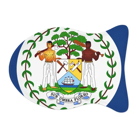 Belize Blue Red Emblem Pet Feeding Mats — other view