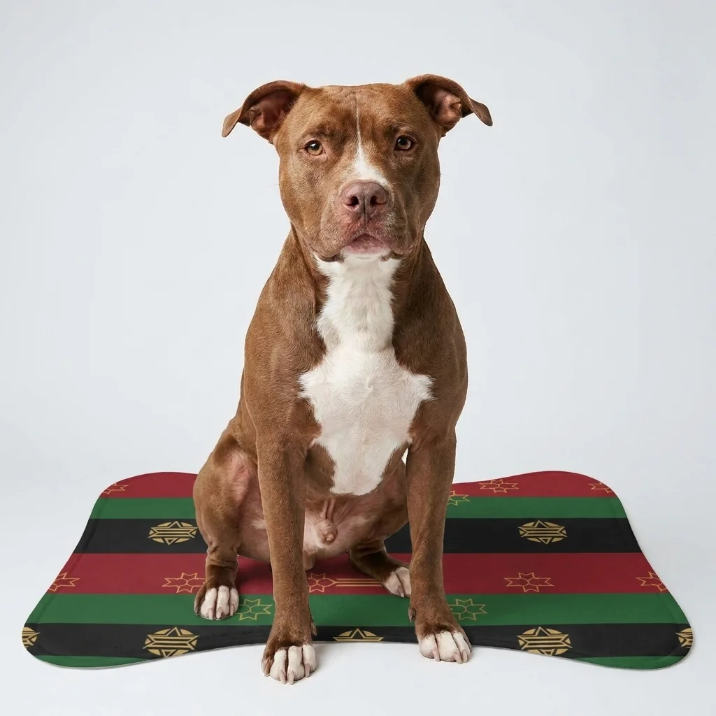Black American Heritage Black American Heritage Flag Pet Feeding Mats — lifestyle view