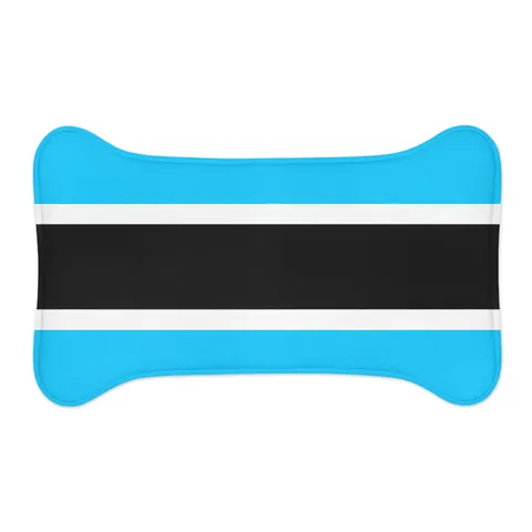 Botswana Blue & Black Stripe Pet Feeding Mats — other view