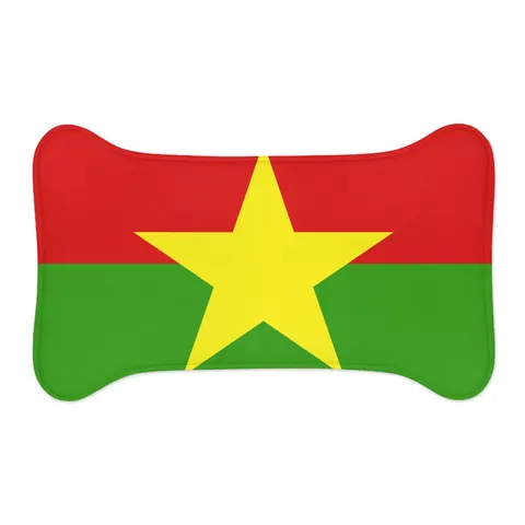 Burkina Faso Red Green Star Pet Feeding Mats — other view