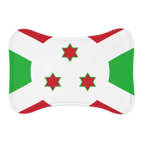 Burundi White Saltire Pet Feeding Mats — other view