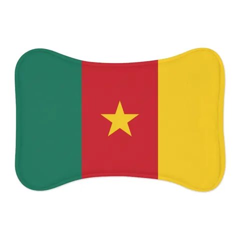 Cameroon Green Red Yellow Star Pet Feeding Mats — other view