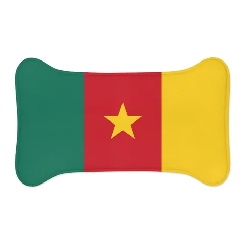 Cameroon Green Red Yellow Star Pet Feeding Mats — other view