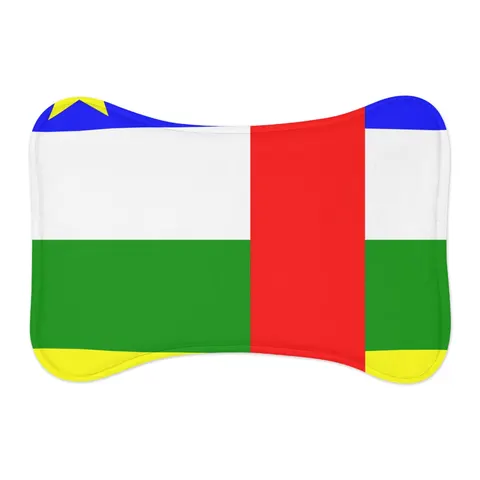 Central African Republic Stripes & Red Cross Pet Feeding Mats — other view